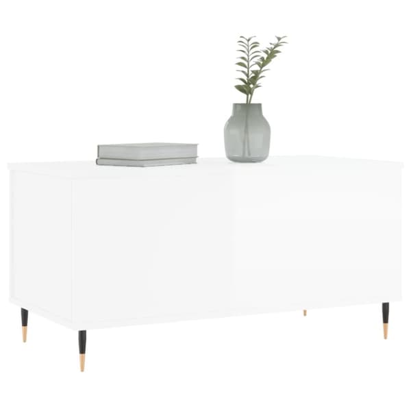 vidaXL sofabord 90x44,5x45 cm konstrueret træ hvid højglans