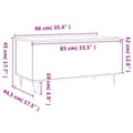 Miniatyrbillede 11 af 11: vidaXL sofabord 90x44,5x45 cm konstrueret træ sonoma-eg grå