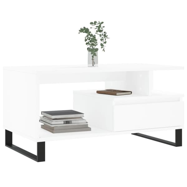vidaXL sofabord 90x49x45 cm konstrueret træ hvid
