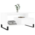 Miniatyrbillede 3 af 11: vidaXL sofabord 90x49x45 cm konstrueret træ hvid