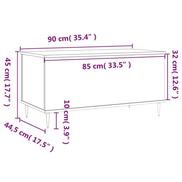 vidaXL sofabord 90x44,5x45 cm konstrueret træ hvid