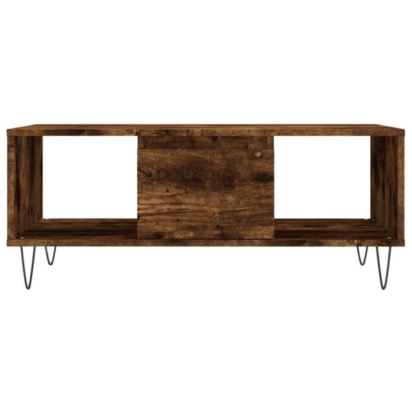 vidaXL Salongbord røkt eik 90x50x36,5 cm konstruert tre