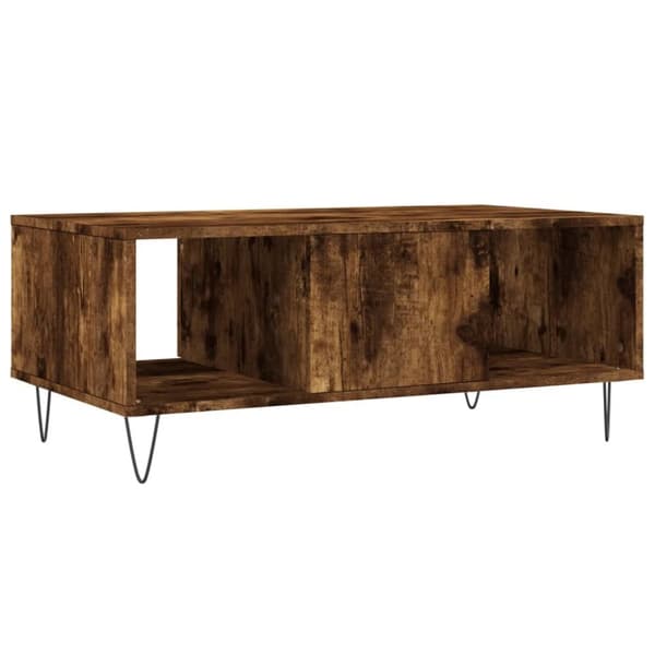 vidaXL Salongbord røkt eik 90x50x36,5 cm konstruert tre