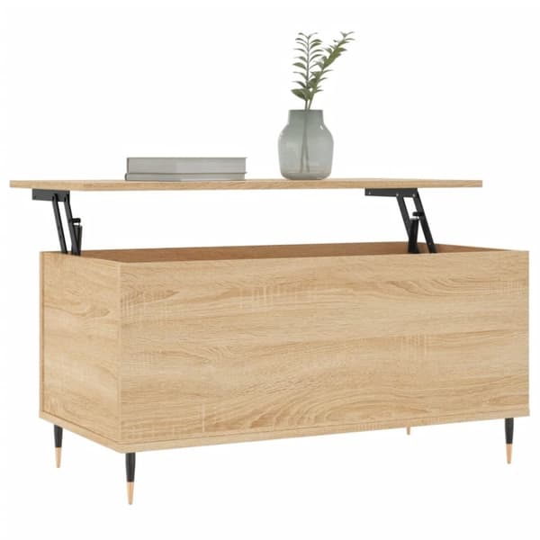 vidaXL Soffbord sonoma-ek 90x44,5x45 cm konstruerat trä