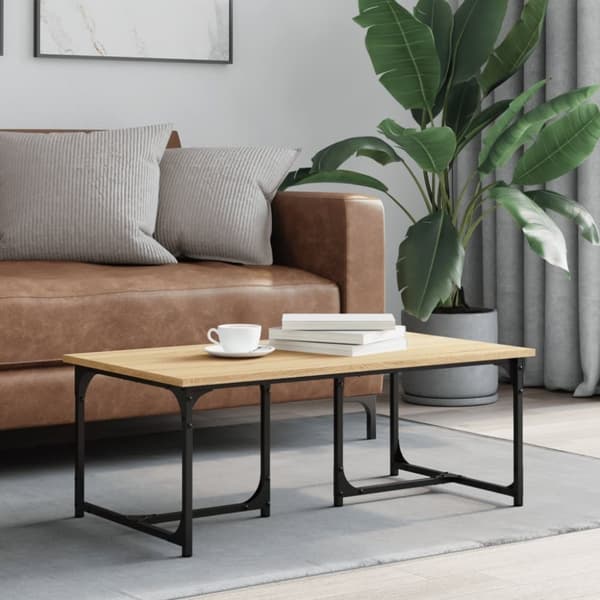 vidaXL sofabord 90x50x35 cm konstrueret træ sonoma-eg