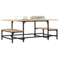 Miniatyrbillede 3 af 9: vidaXL sofabord 100x50,5x40 cm konstrueret træ sonoma-eg