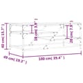 Miniatyrbillede 9 af 9: vidaXL sofabord 100x49x40 cm konstrueret træ sort