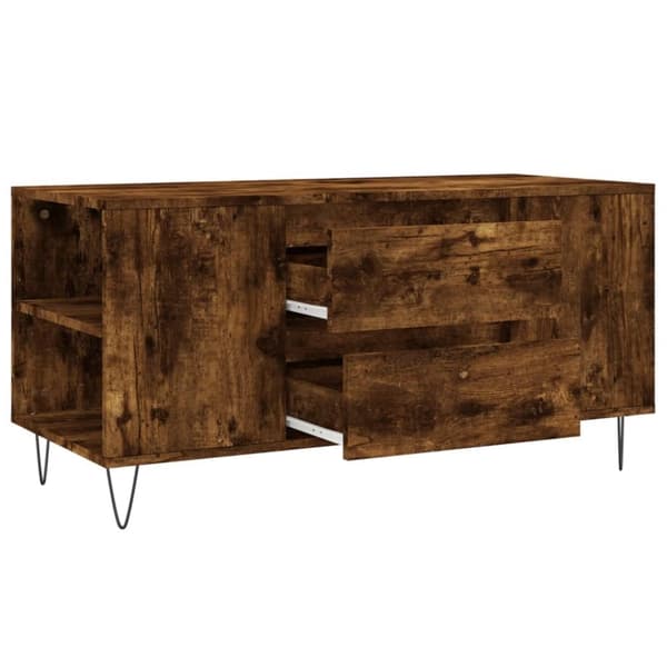 vidaXL sofabord 102x44,5x50 cm konstrueret træ røget egetræsfarve