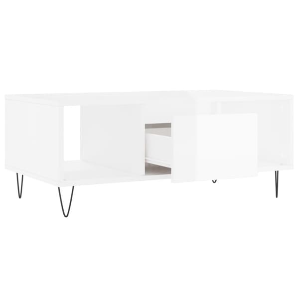 vidaXL sofabord 90x50x36,5 cm konstrueret træ hvid højglans