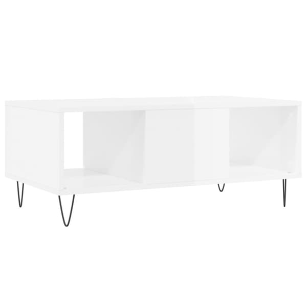 vidaXL sofabord 90x50x36,5 cm konstrueret træ hvid højglans