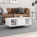 Miniatyrbillede 2 af 11: vidaXL sofabord 90x50x36,5 cm konstrueret træ hvid højglans