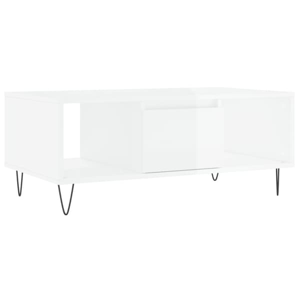 vidaXL sofabord 90x50x36,5 cm konstrueret træ hvid højglans