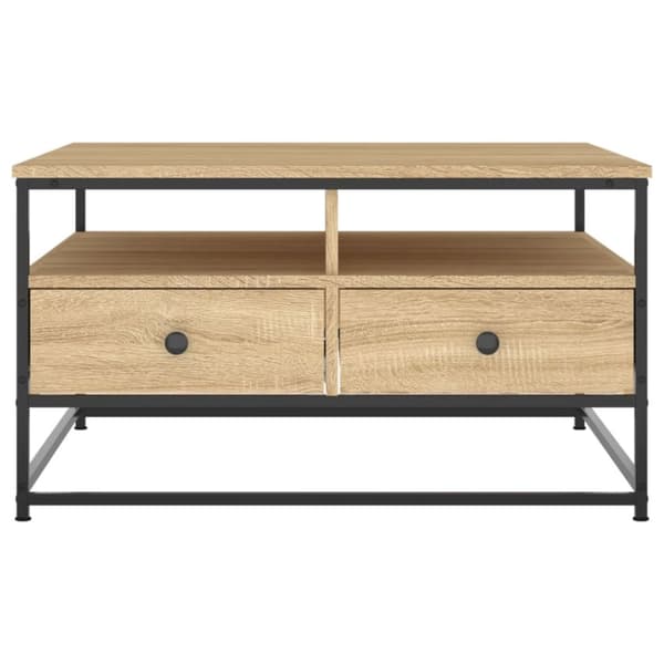 vidaXL Soffbord sonoma-ek 80x80x45 cm konstruerat trä