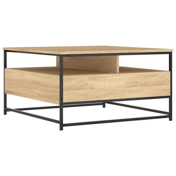 vidaXL Soffbord sonoma-ek 80x80x45 cm konstruerat trä
