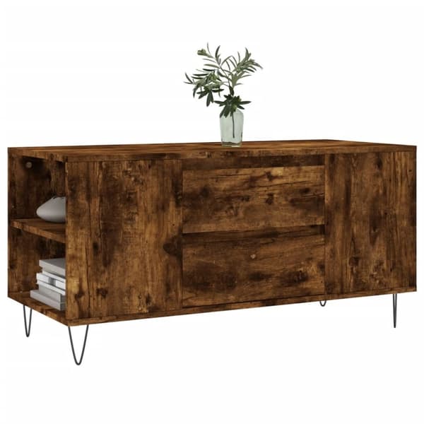 vidaXL Salongbord røkt eik 102x44,5x50 cm konstruert tre