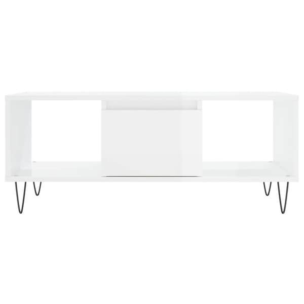 vidaXL Soffbord vit högglans 90x50x36,5 cm konstruerat trä