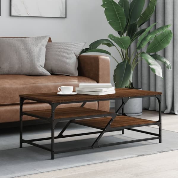 vidaXL Sohvapöytä ruskea tammi 100x49x40 cm tekninen puu