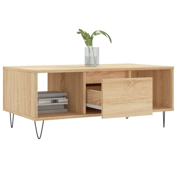 vidaXL sofabord 90x50x36,5 cm konstrueret træ sonoma-eg