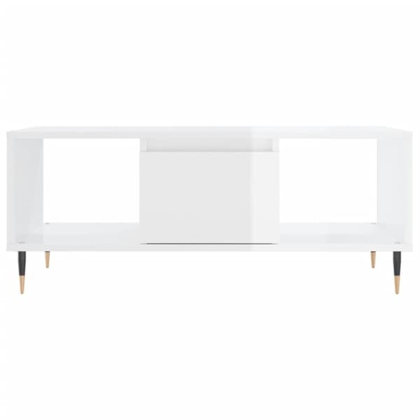 vidaXL sofabord 90x50x36,5 cm konstrueret træ hvid højglans