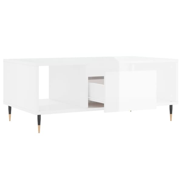 vidaXL sofabord 90x50x36,5 cm konstrueret træ hvid højglans