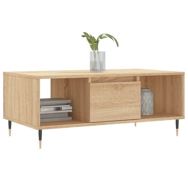 vidaXL sofabord 90x50x36,5 cm konstrueret træ sonoma-eg