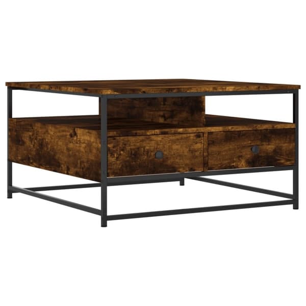 vidaXL sofabord 80x80x45 cm konstrueret træ røget egetræsfarve