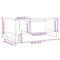 Miniatyrbillede 11 af 11: vidaXL sofabord 90x50x36,5 cm konstrueret træ røget egetræsfarve