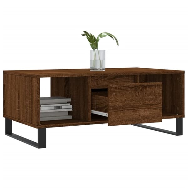 vidaXL sofabord 90x50x36,5 cm konstrueret træ brun egetræsfarve