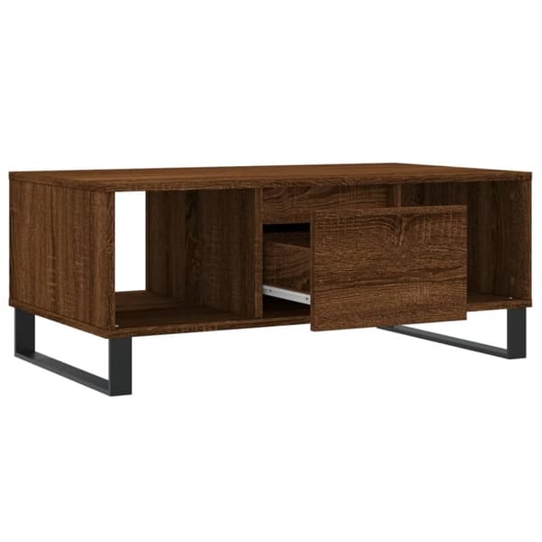 vidaXL sofabord 90x50x36,5 cm konstrueret træ brun egetræsfarve