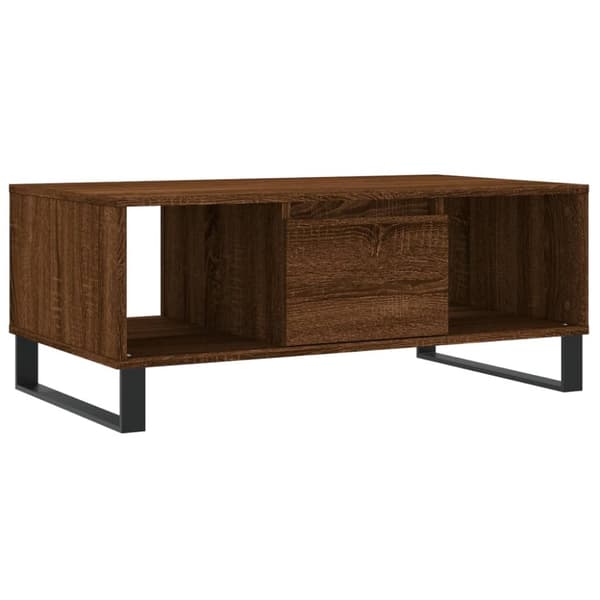 vidaXL sofabord 90x50x36,5 cm konstrueret træ brun egetræsfarve