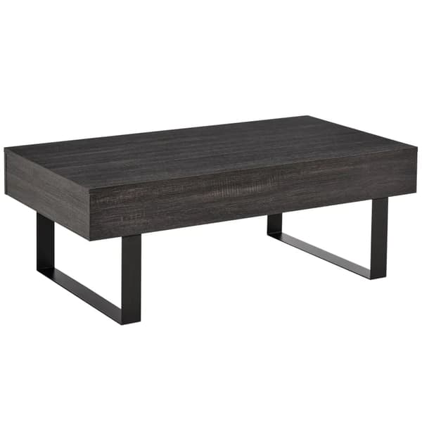 Rootz Offee Bord - Sidobord - Soffbord - TV-bord - Vardagsbord - Bord - Med låda - Hyllor - Spånskiva + Metall - Mörkgrå - 110x60x40 cm
