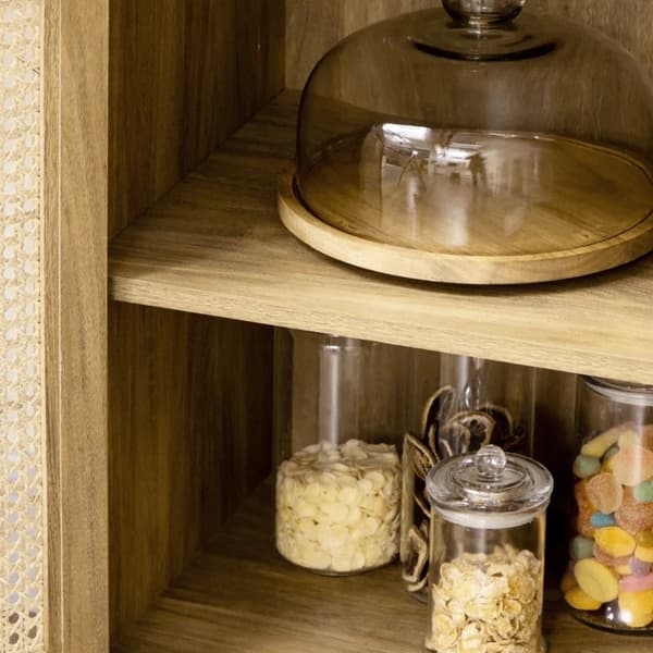 Rootz skænk - Buffet - 2 hylder - 2-lags skabsrum - Naturligt trælook - 80 x 39 x 70 cm
