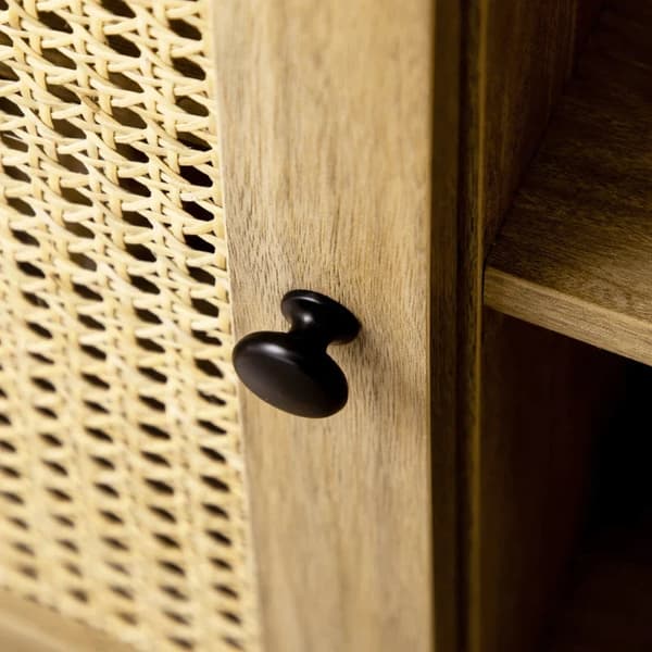 Rootz skænk - Buffet - 2 hylder - 2-lags skabsrum - Naturligt trælook - 80 x 39 x 70 cm