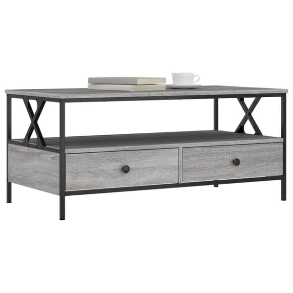 vidaXL sofabord 100x51x45 cm konstrueret træ grå sonoma-eg