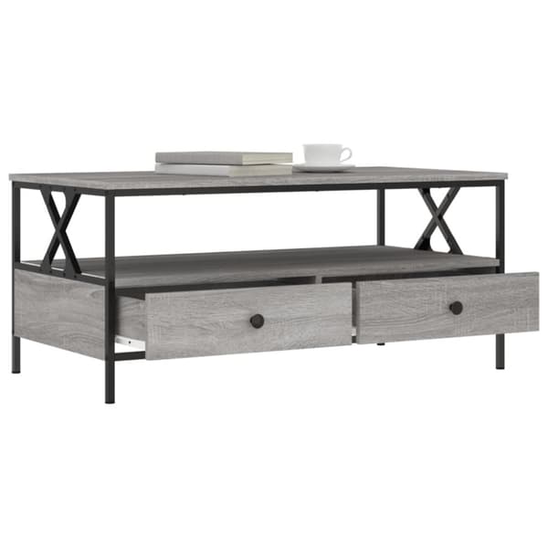 vidaXL sofabord 100x51x45 cm konstrueret træ grå sonoma-eg