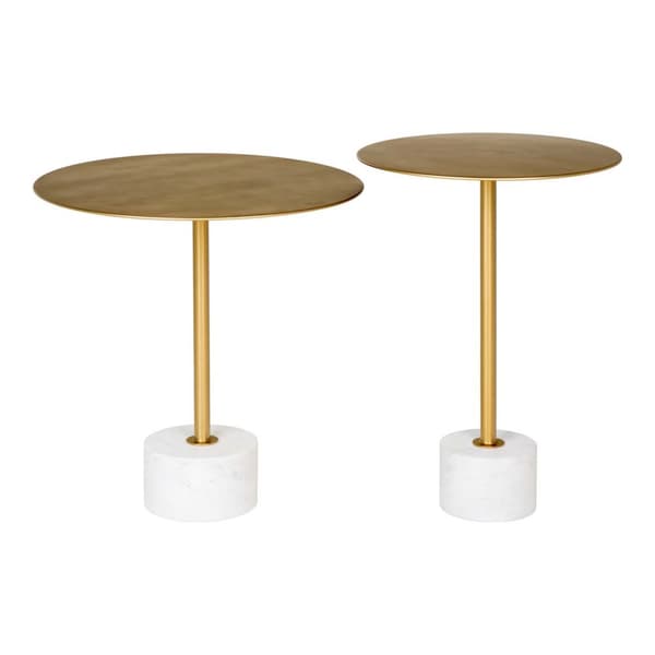 Lecco sofabord , hjørnebord Ø51cm marmor messing, marmor.