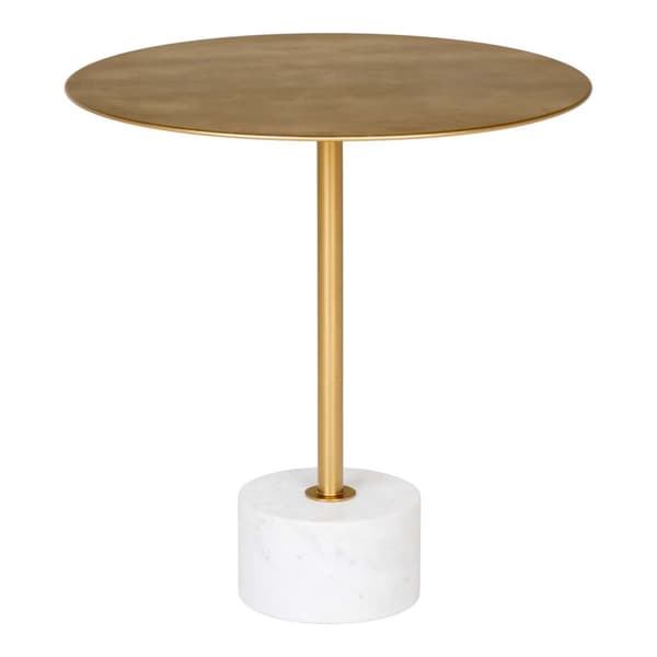 Lecco sofabord , hjørnebord Ø51cm marmor messing, marmor.