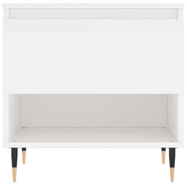 vidaXL Salongbord 2 stk høyglans hvit 50x46x50 cm konstruert tre