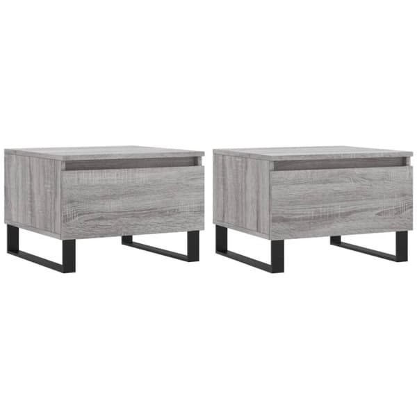 vidaXL Salongbord 2 stk grå sonoma 50x46x35 cm konstruert tre