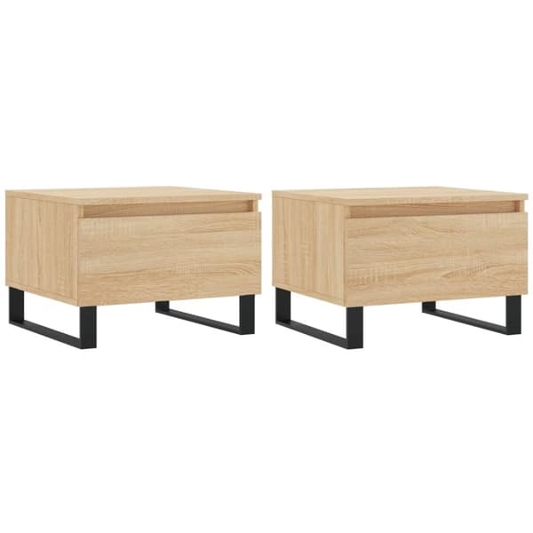 vidaXL Soffbord 2 st sonoma-ek 50x46x35 cm konstruerat trä