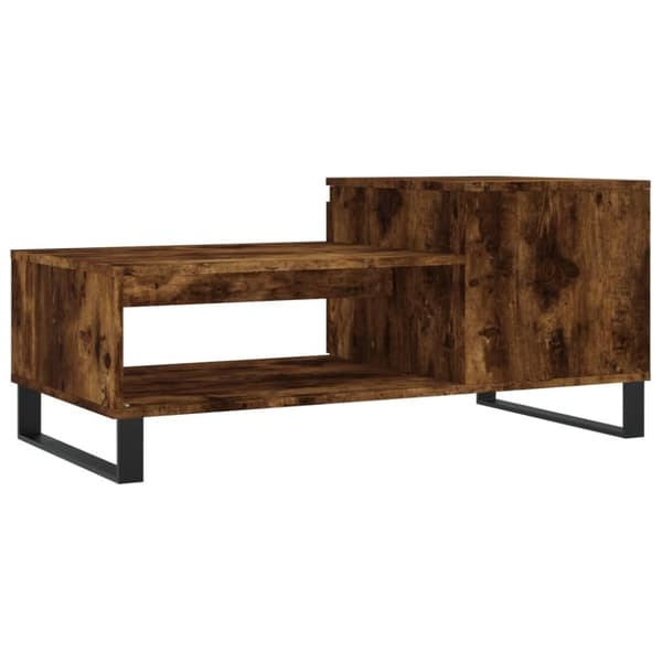 vidaXL Salongbord røkt eik 100x50x45 cm konstruert tre