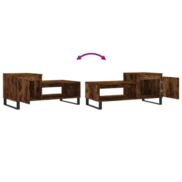 vidaXL Salongbord røkt eik 100x50x45 cm konstruert tre