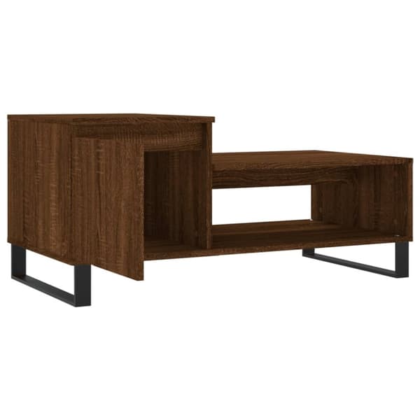 vidaXL Soffbord brun ek 100x50x45 cm konstruerat trä