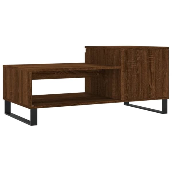 vidaXL Soffbord brun ek 100x50x45 cm konstruerat trä
