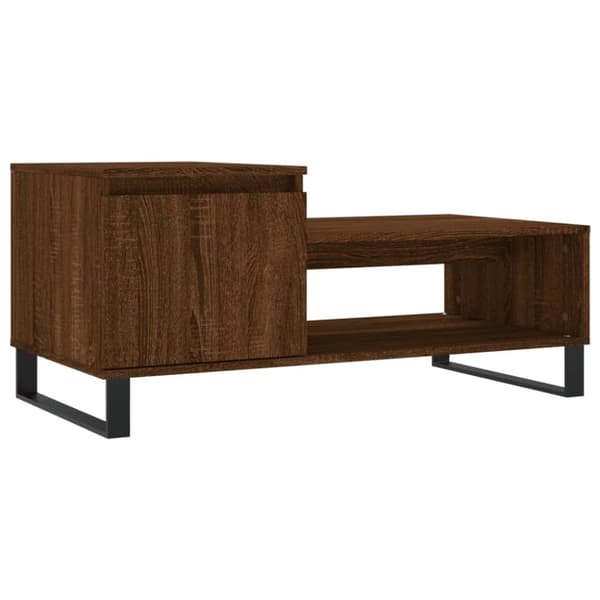 vidaXL Soffbord brun ek 100x50x45 cm konstruerat trä