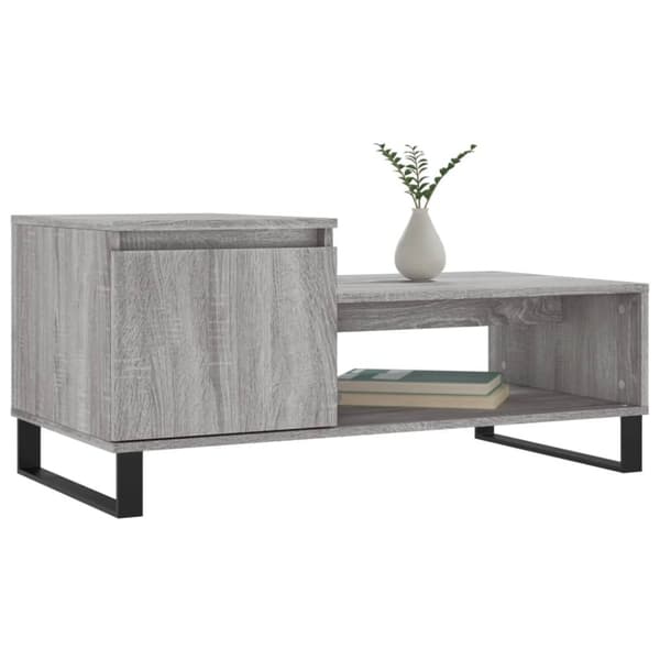 vidaXL Soffbord grå sonoma 100x50x45 cm konstruerat trä