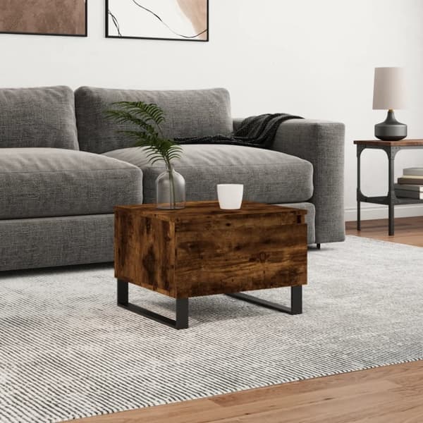 vidaXL Soffbord rökfärgad ek 50x46x35 cm konstruerat trä