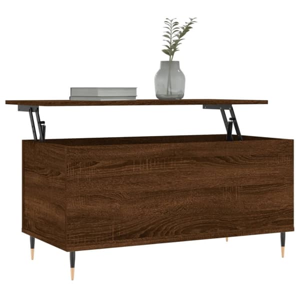 vidaXL sofabord 90x44,5x45 cm konstrueret træ brun egetræsfarve