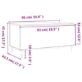 Miniatyrbillede 11 af 11: vidaXL sofabord 90x44,5x45 cm konstrueret træ sort