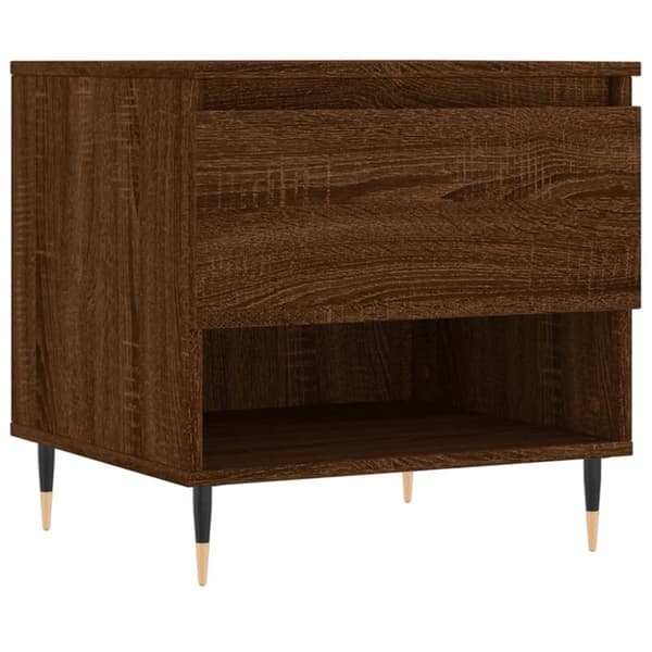vidaXL sofabord 50x46x50 cm konstrueret træ brun egetræsfarve